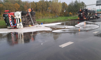 brandweer gekanteld